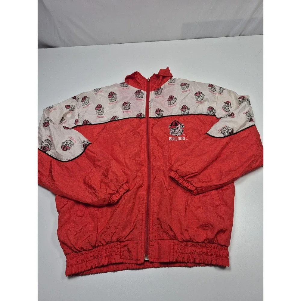Vintage Georgia Bulldogs Jacket Mens Large Red NCAA Football J Plus 90s
